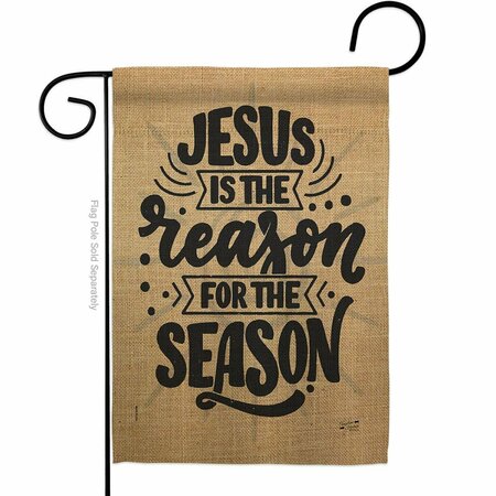 PATIO TRASERO 13 x 18.5 in. Jesus the Reason Garden Flag with Winter Nativity Double-Sided  Vertical Flags PA3873072